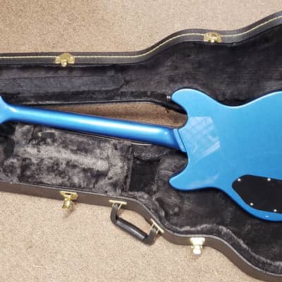 Indie Guitar Company Double Cut Metallic Blue Electric Guitar - Mint image 3