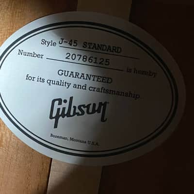 NEW! Gibson J-45 Standard Acoustic Electric Guitar - Vintage Sunburst - Authorized Dealer - 4.55lbs - G07188 image 5