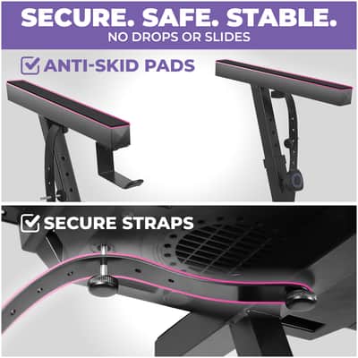 Liquid Stands Z Style Adjustable Height Piano Keyboard Stand with Headphone and Straps image 4