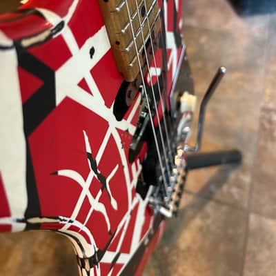 2026 EVH Frankenstein Frankie Strip Series Red and Black Relic Electric Guitar image 16