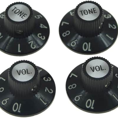 Set of 4 Witch Hat Knobs with Set Screw Guitar Bass Knobs 2 Volume 2 Tone for 72 Telecaster Custom or Guitar Amplifiers image 1