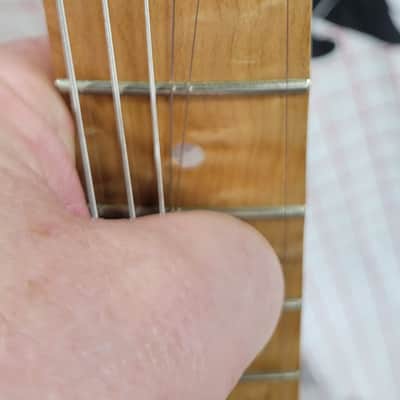 Zion 3 pickup guitar, 1980's/90's quilt top, birdseye neck, amberburst, HC image 6