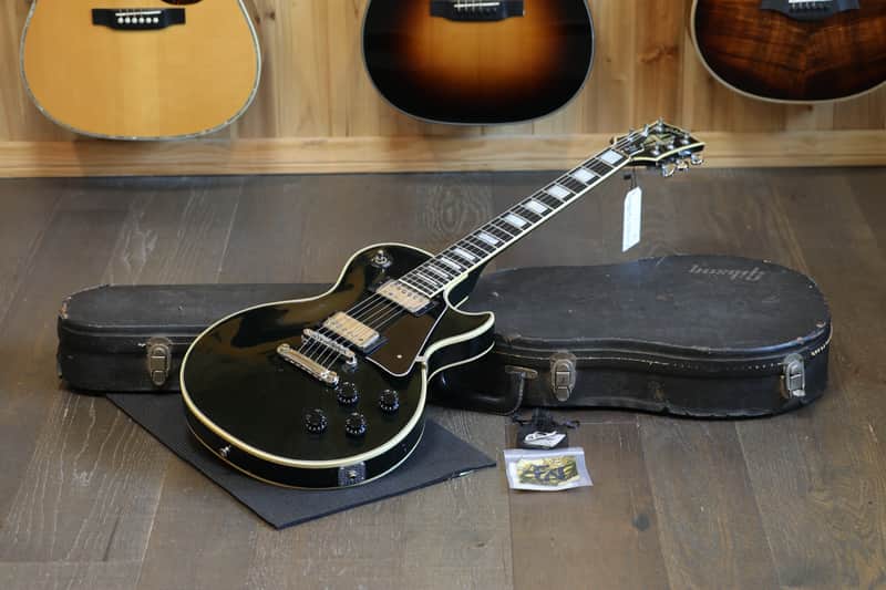 1974 Gibson Les Paul Custom Electric Guitar Black Ebony w/ Nickel Hardware + OHSC image 1