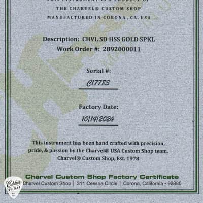 Charvel USA Custom Shop San Dimas HSS - Gold Sparkle image 16