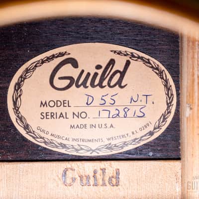 1978 Guild D-55 Vintage Dreadnought Acoustic Guitar, Near-Mint w/ Case, Westerly RI image 6