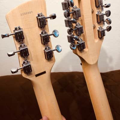 Eastwood SURFCASTER 12/6 Bound Tone-Chambered Mahogany Body Double Neck Electric Guitar w/Hard Case image 23