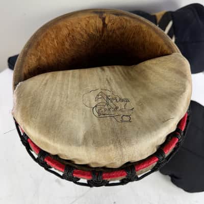 Africa Child Handmade Djembe 9 inch Hand Carved Needs New Skin image 3