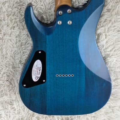 Schecter 3937 C-1 Standard Plus Double Cutaway Electric Guitar, Blue Fade image 2