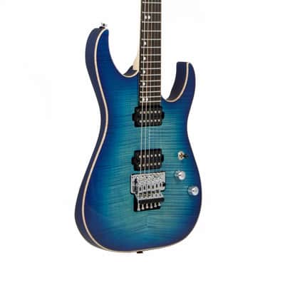 Schecter  USA Custom Sunset 24 FR Trans Sky Blue E-Gitarre image 3