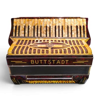 Buttstadt Piano Accordion Germany 1930s-1940s, Professionally Restored + Original Case image 2