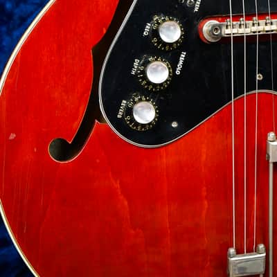 1962 Epiphone USA EA-7P 'Professional' Cherry Red - Mini PAF ES-335 Body w/ Case image 5
