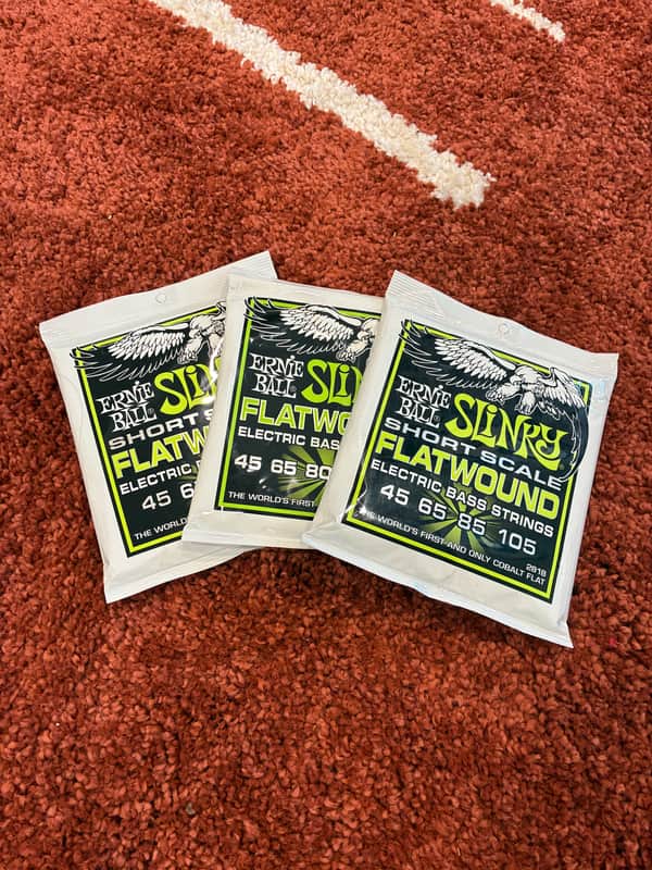 Ernie Ball 2818 3 Pack! Regular Slinky Flatwound Electric Bass Strings - *Short Scale* image 1