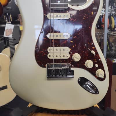 Fender American Deluxe Stratocaster HSS Electric Guitar w/ Case- Olympic White image 1