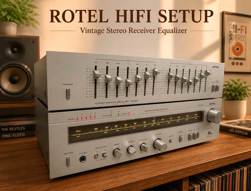 ROTEL RX-500 + RE-500 🌈RaRe🌈 Vintage Stereo Amplifier & Equalizer Bundle