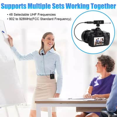 OEM 164FT UHF Wireless Headset Microphone Lavalier Lapel w/ Mic Bodypack Transmitte 2024 - Black image 2