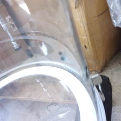 Crush Clear Acrylic 22" x 18" Bass Drum with spider web stress cracks at lugs image 13
