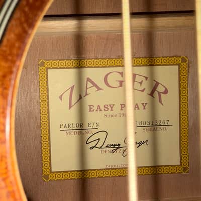 Zager 38” solid mahogany parlor acoustic electric guitar 2018-2020 - Natural image 6