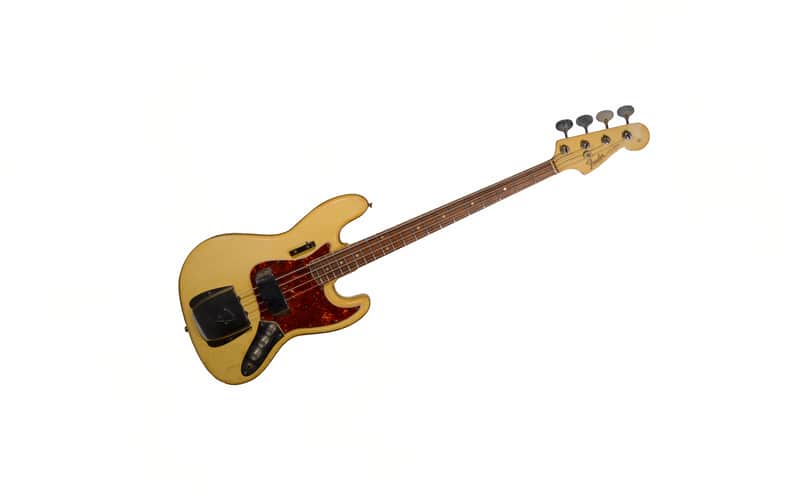 Fender 1966 Vintage Jazz Bass Custom Color Olympic White Matching Headstock w/ OHSC – Used 1966 - Olympic White image 1