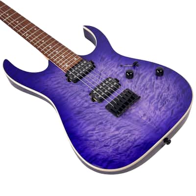 Ibanez RG Standard Series RG421QM Cerulean Blue Burst image 6