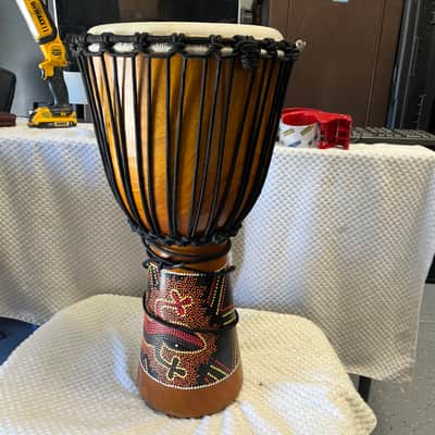 24" tall TOCA DJEMBE DRUM FREESTYLE With String Strap Lizard Design. 12" drum image 3