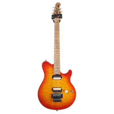 Ernie Ball USA Music Man Axis Electric Guitar, Cherry Burst with Hard Case image 3