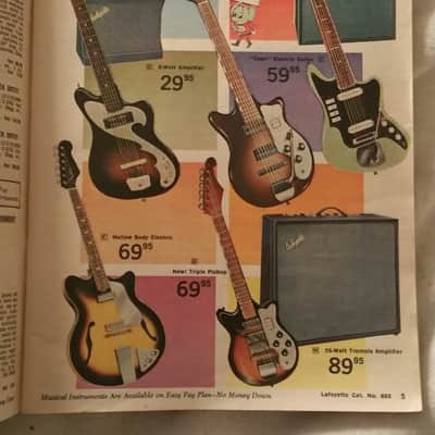 1966 Lafayette  Catalog Guyatone Zenon  Electric Guitar 2 Pickup Two Tone Green Japan image 1