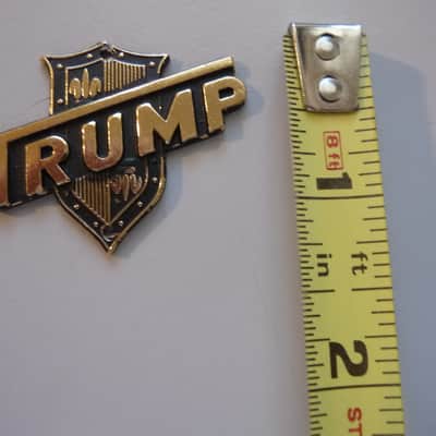 "Trump" Headstock Badge/Emblem/Logo Vintage Japan 1960's Gold / Black N.O.S. image 2