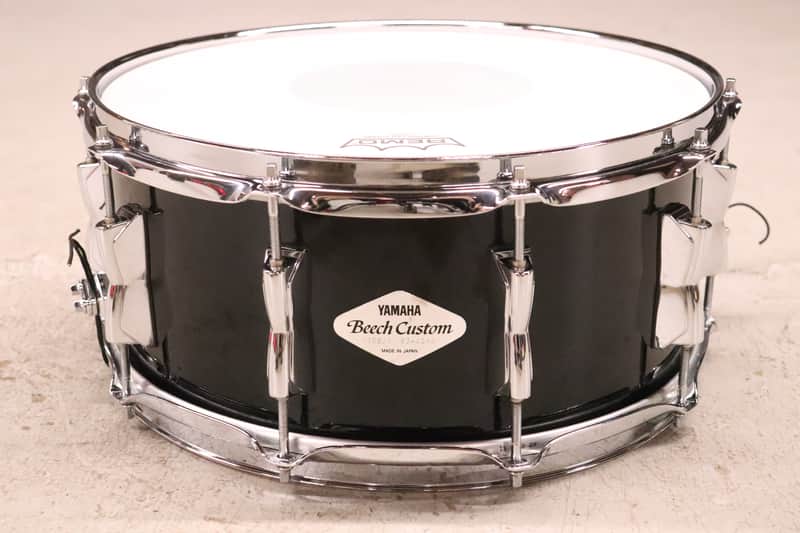 Yamaha 6.5x14 Beech Custom Snare Drum Piano Black image 1