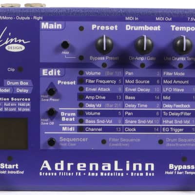 Roger Linn AdrenaLinn Guitar Multi Effects Pedal Amp Modeler Drum Machine image 3