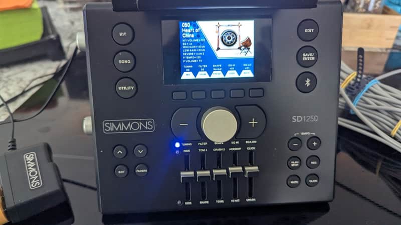 SIMMONS SD1250 Drum SOUND MODULE w/ Cable Harness; 'Bluetooth' capable image 1