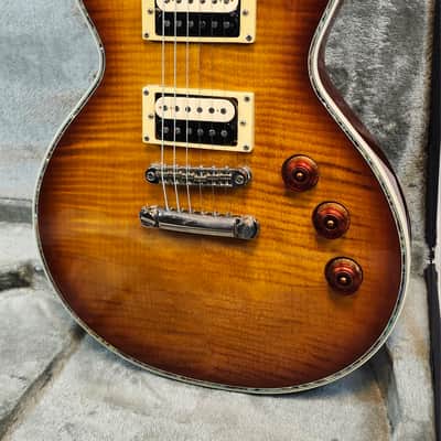 ESP LTD EC-1000FM Deluxe, AA Flame Maple Top, Seymour Duncan Slash APH-2 Set, Amber Sunburst, Korea, w/HSC 2017 image 3