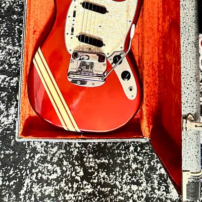 Fender Mustang Guitar with Rosewood Fretboard 1969 Competition Red image 1