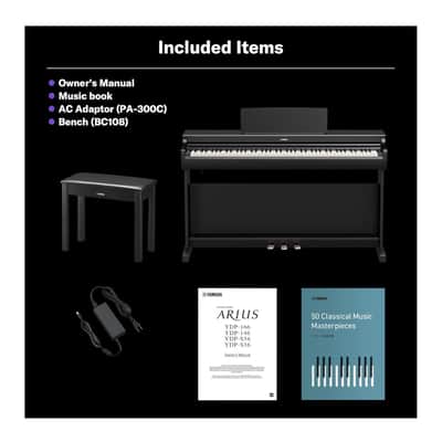 Yamaha Arius Series 88-Key Weighted Digital Home Piano with Bench (Rosewood) image 6