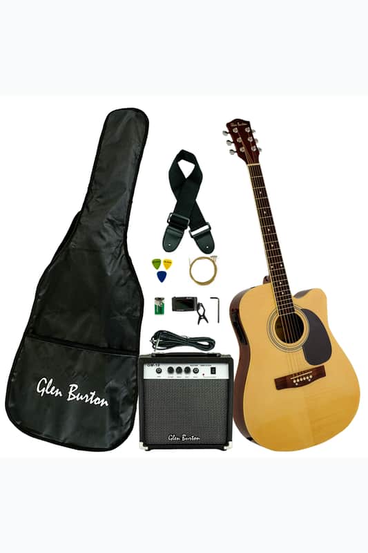 Glen Burton GA204BCO-NT Acoustic-Electric Guitar Combo Pack w/Gig Bag, Amplifier, Strings & Tuner image 1
