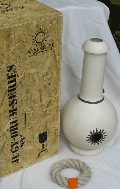 Rabentopf UDU Jugy Jam Drum, weiß, H: 50 cm, + Standring (Schiffstau), made in GERMANY image 1