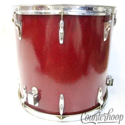 *Premier Olympic 16x16"Red Sparkle Floor Tom Drum 3Ply Birch Vintage 60s England image 6