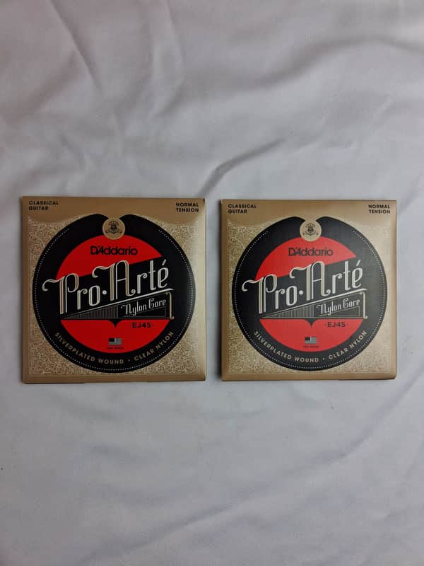 D'Addario EJ45 Pro-Arte Nylon Classical Guitar Strings, Normal Tension 2000 - 2020 - Silver / Clear (2) Packs image 1