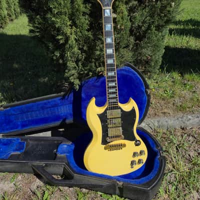 1988 Gibson SG Custom Antique Ivory Nitro Vintage USA Guitar w/ Original Chainsaw Case image 1