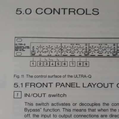 Behringer Ultra-Q The Ultra Musical Parametic Equaliser PEQ2000 Manual version 2.2 1995 image 7