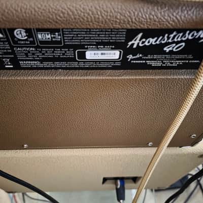 Fender 40 Watt Acoustasonic 6 & 12 Acoustic Guitar & Mic with Fender Ext Cabinet Stereo Two 8-inch Speakers & Correct Extra $ Cable and $25' Fender Guitar Cord! 2024 - Brown Tolex image 13
