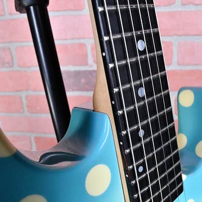 Original Vintage Kramer NightSwan Blue With White Polka Dots 1987-1988 Vivian Campbell image 17