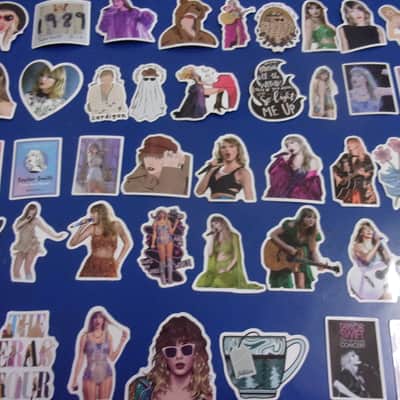 Huge Lot #1 of 51 Gloss mini Taylor Swift die cut Decals / Stickers scrap book computer, phone, guitar case candy etc image 1