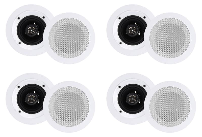 8) Rockville CC4T White 4" Commercial 70v Ceiling Speakers For Restaurant/Cafe image 1