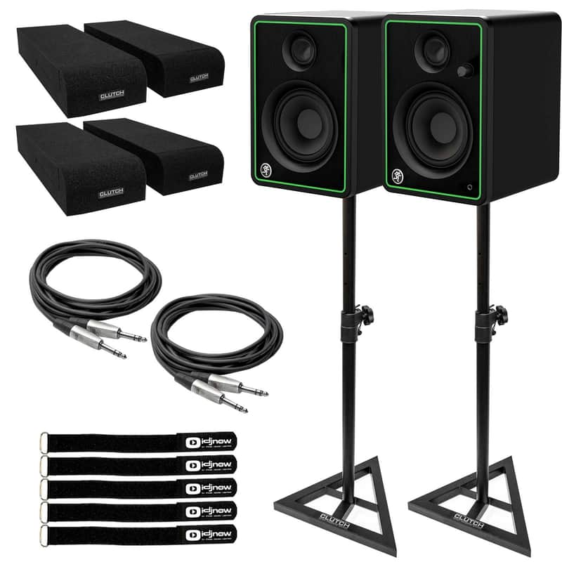 Mackie CR4-XBT 4" Active Powered Studio Monitor Speakers w Bluetooth & Stands image 1