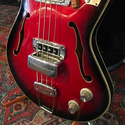 RARE 60s Teisco EP-200B Hollowbody Short Scale Bass image 7