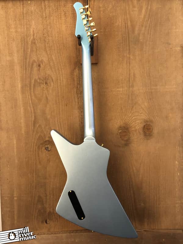 Cozart Explorer-Style Electric Guitar Metallic Pelham Blue w/ | Reverb