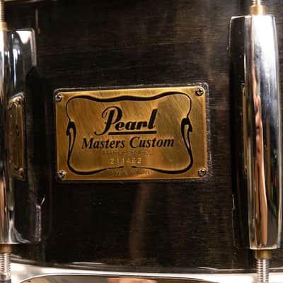 1990s Pearl 6.5x14 Masters Custom Black Mist Snare Drum image 11