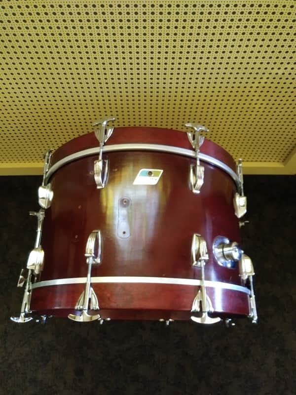 Ludwig 20x12 bass drum Blue olive green badge 1960 ? Maroon image 1