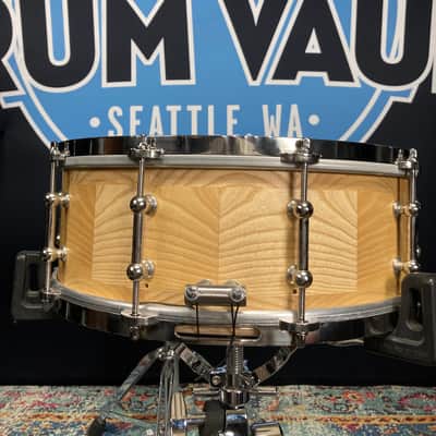 Angel - 14x5.5" Snare Drum Segmented Block Alder Wood Shell 2019 - Clear Oil Finish image 13