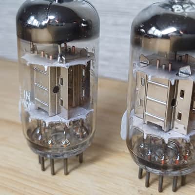 Superb ultra rare SIEMENS 12AU7 ecc82 SILVER PLATE matched pair very strong, fully tested Superb sounding tubes ! image 4
